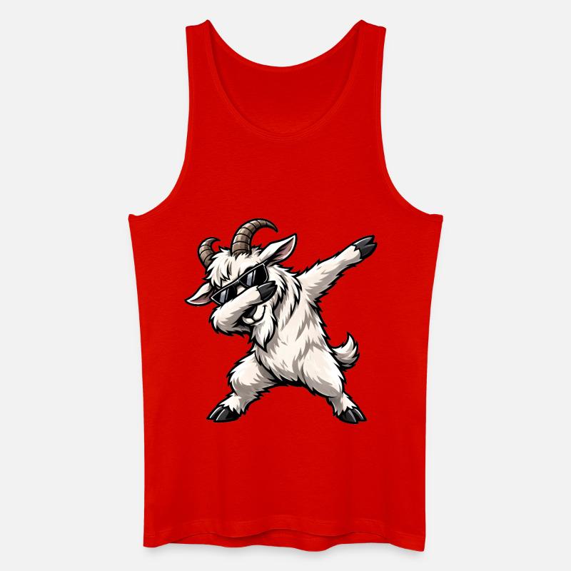 Dabbing Ziege - Männer Bio Tank Top - Rot