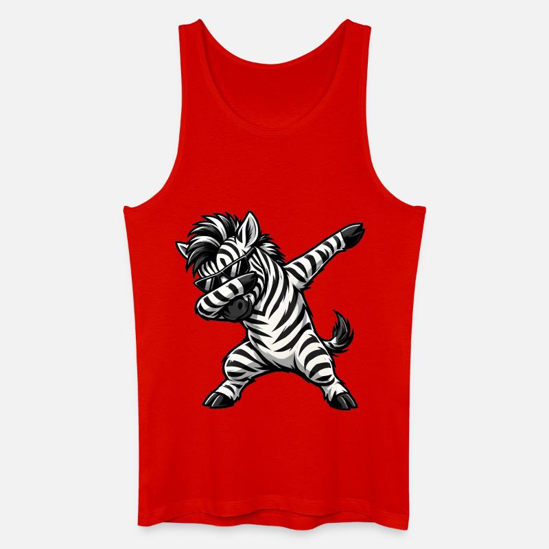 Dabbing Zebra - Männer Bio Tank Top - Rot