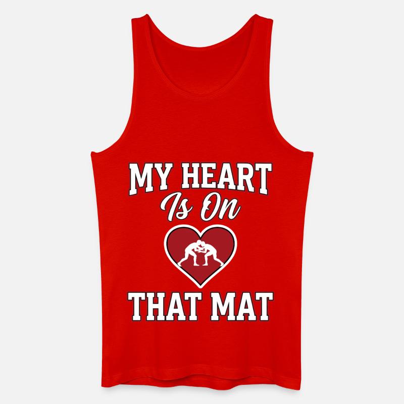 Mit hjerte er på den mate-brydningsmor - Økologisk tanktop til mænd - rød