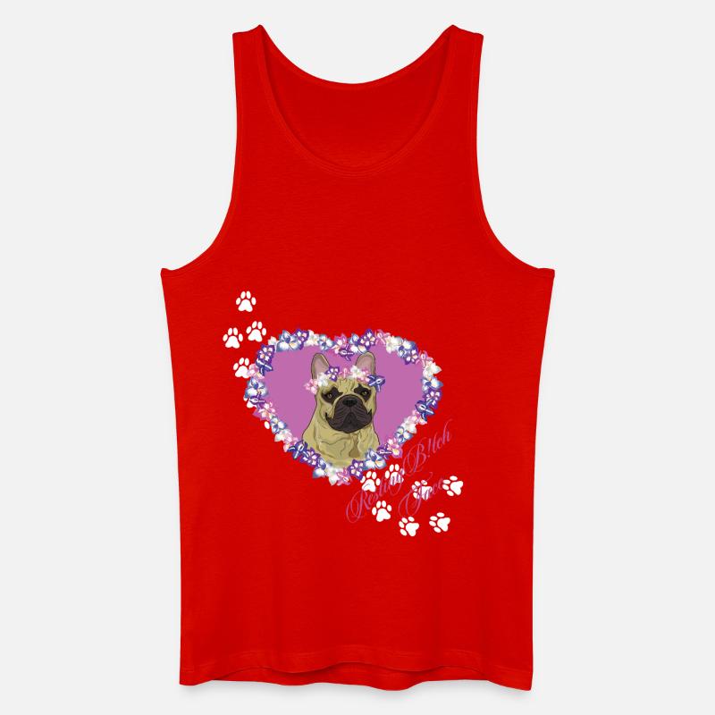 Ruhende B!tch Face Frenchie - Männer Bio Tank Top - Rot