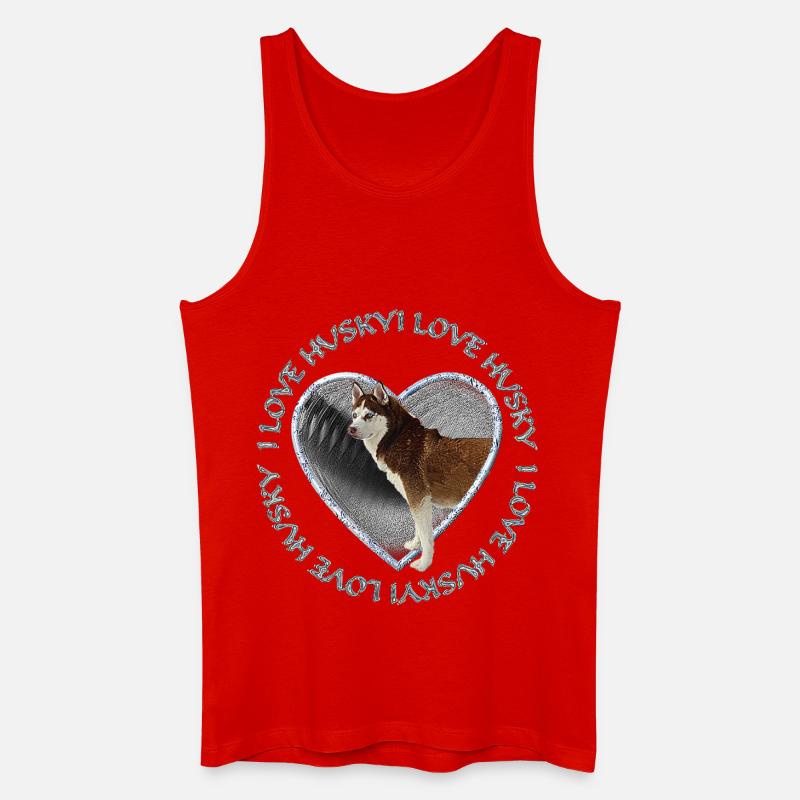 Husky im Herzen Liebe - Männer Bio Tank Top - Rot
