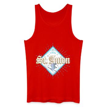 St. Anton Tirol Retro Skier Après-Ski Souvenir - Men’s Organic Tank Top - red - Front