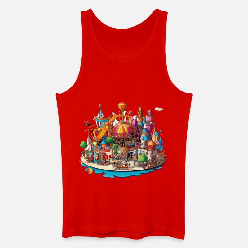 Farbenfrohe Freizeitinsel - Männer Bio Tank Top - Rot