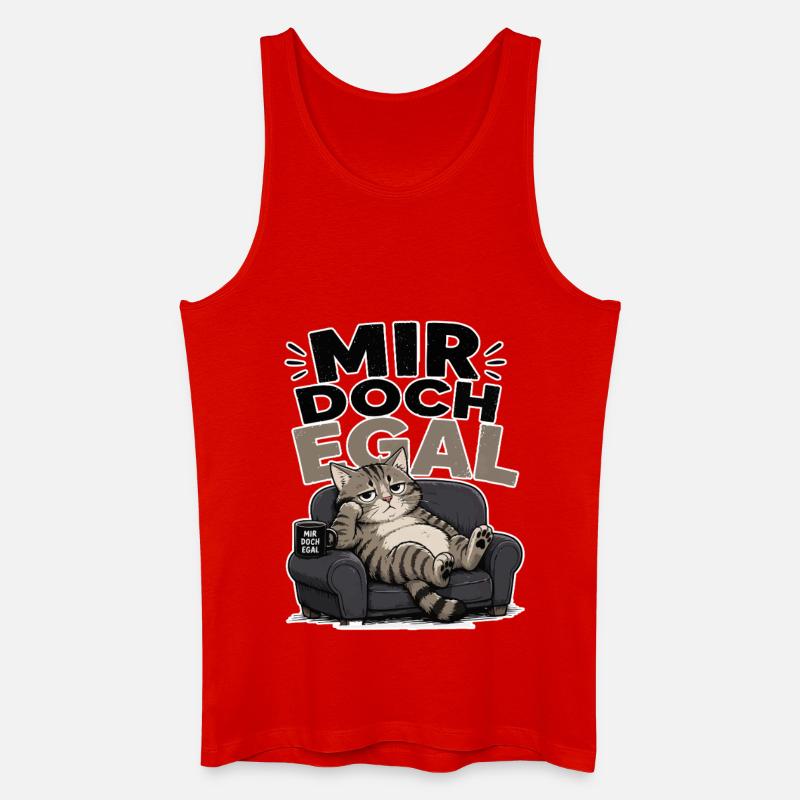 Mir doch egal Katze entspannt - Männer Bio Tank Top - Rot
