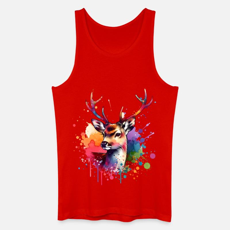 Weisswedelhirsch Geschenk - Männer Bio Tank Top - Rot