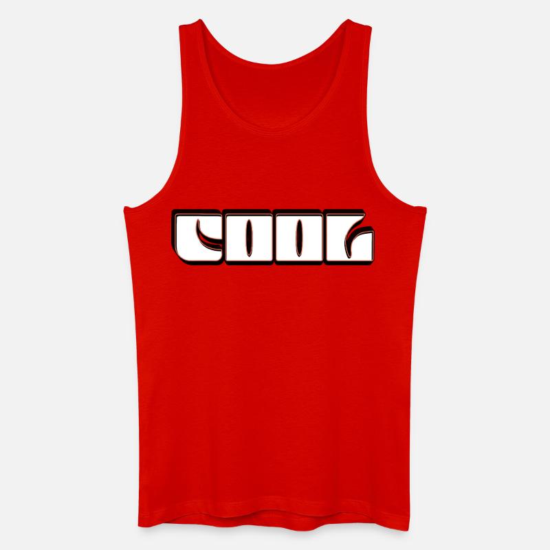 Retro Neon Outline COOL - Männer Bio Tank Top - Rot