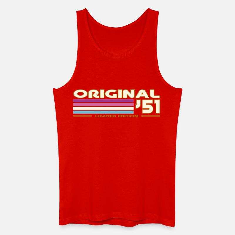 Originale 51 Retro-Streifen - Männer Bio Tank Top - Rot
