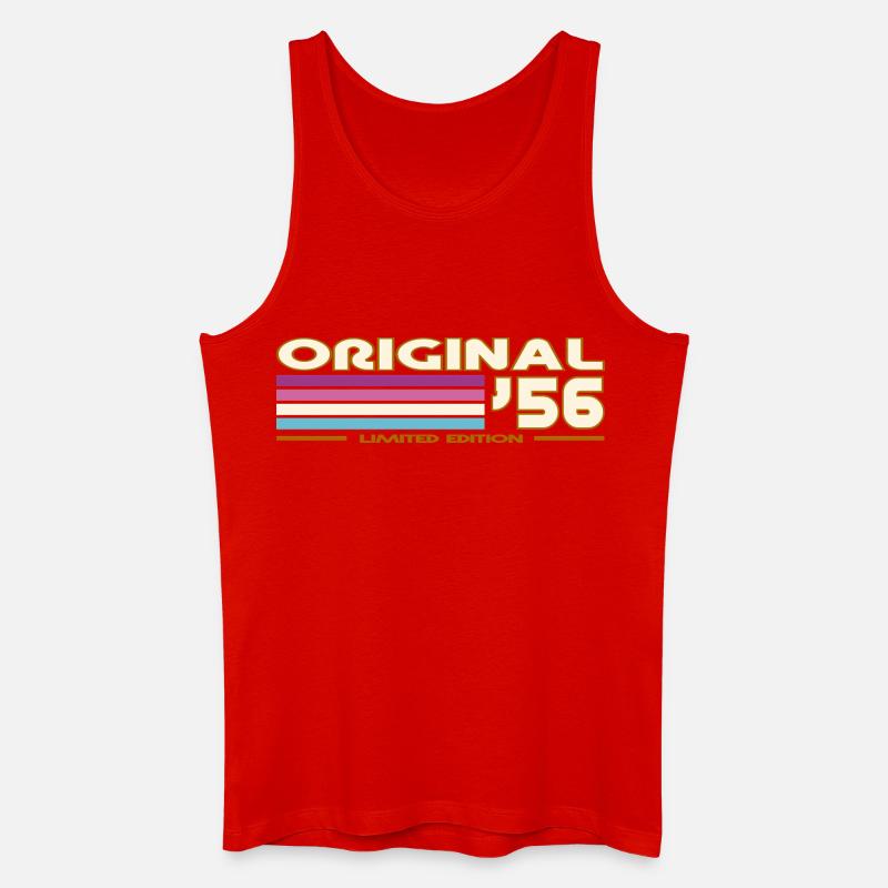 Originale 56 Retro-Streifen - Männer Bio Tank Top - Rot