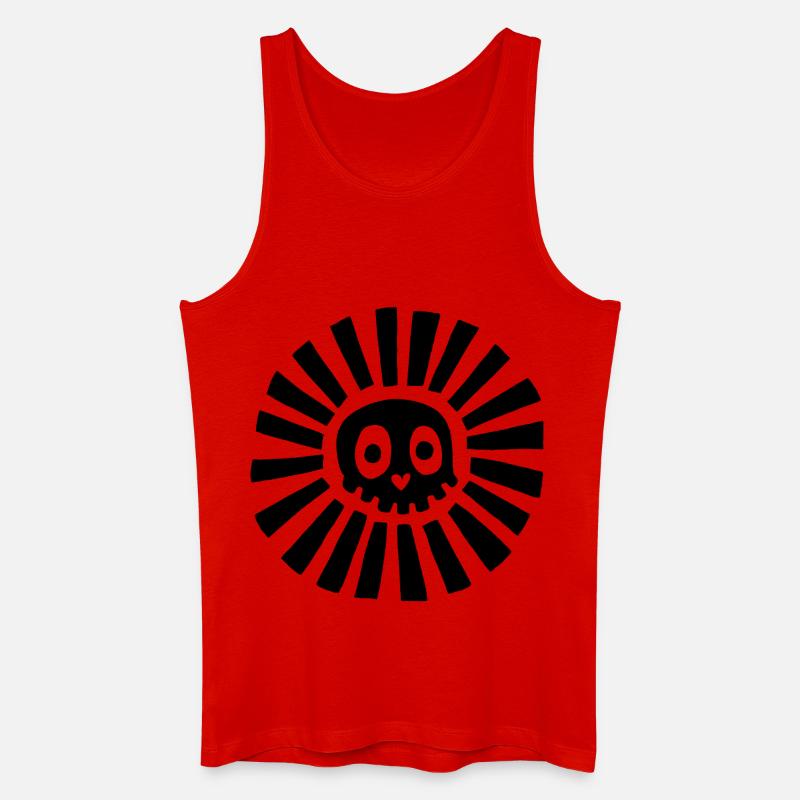 Schwarzer Sonnenschädel - Männer Bio Tank Top - Rot