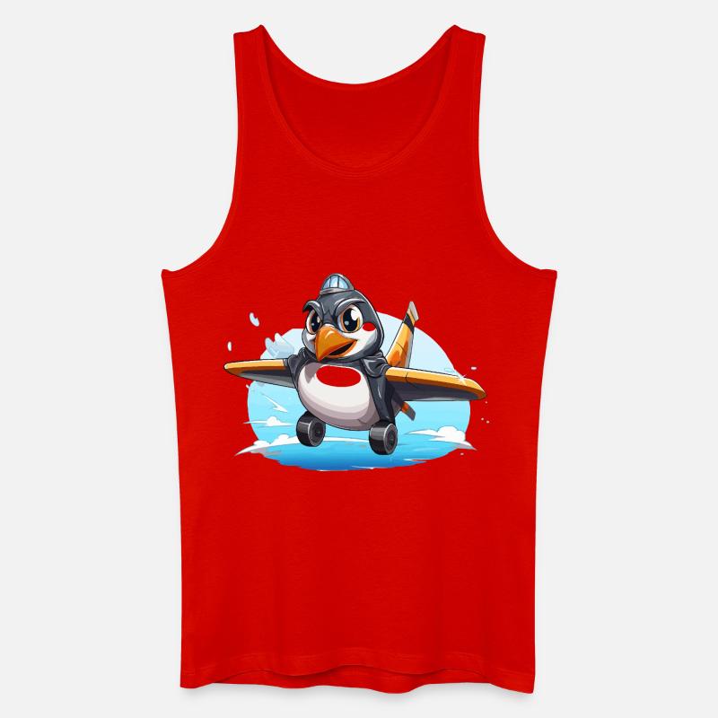 PinguinPilot Flugpinguin - Männer Bio Tank Top - Rot
