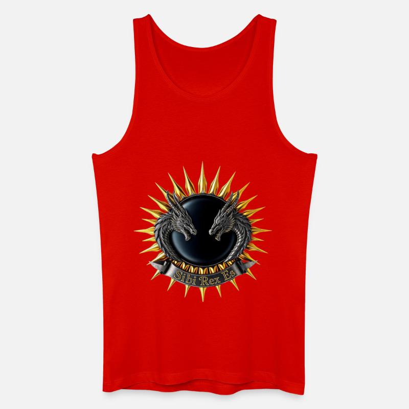 Sibi-Rex-es-Dragon-Crest - Männer Bio Tank Top - Rot