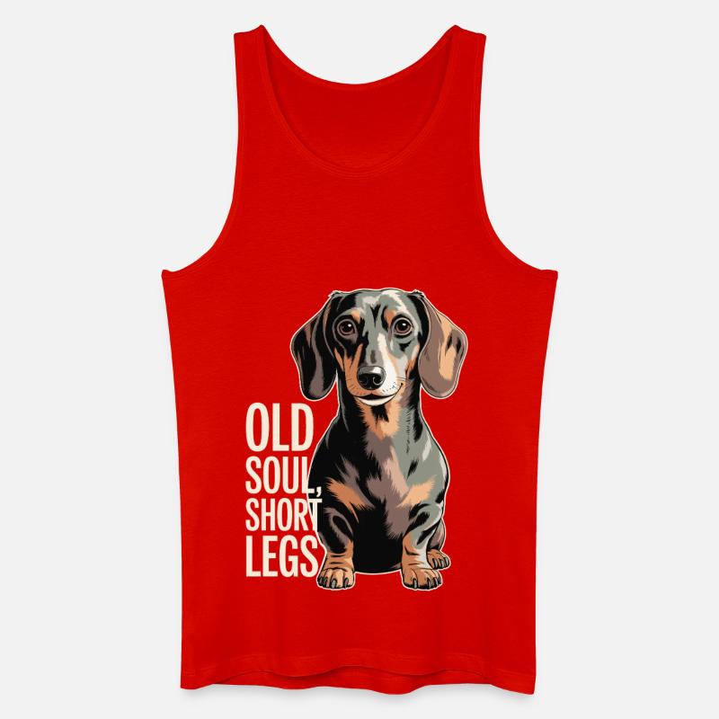 Old Soul Dackel - Männer Bio Tank Top - Rot