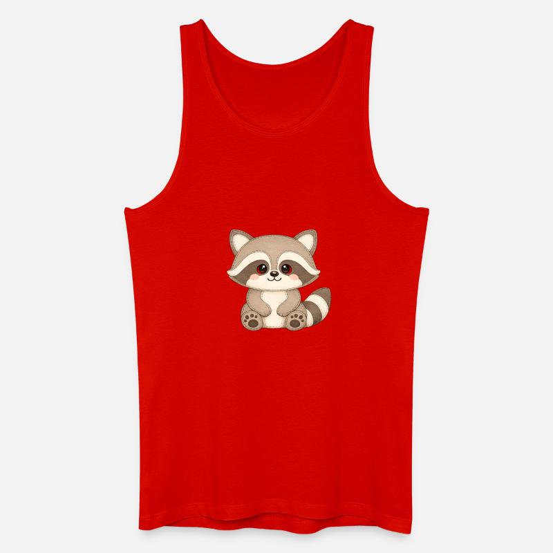 Kuschelwaschbär Illustration - Männer Bio Tank Top - Rot