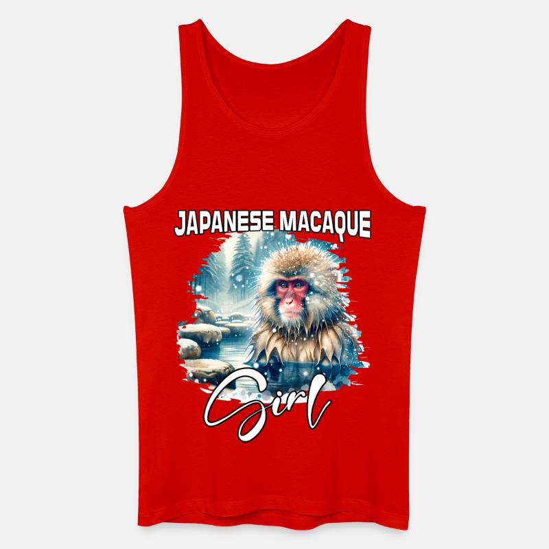 Japanese Macaque Mädchen Japanmakak - Männer Bio Tank Top - Rot