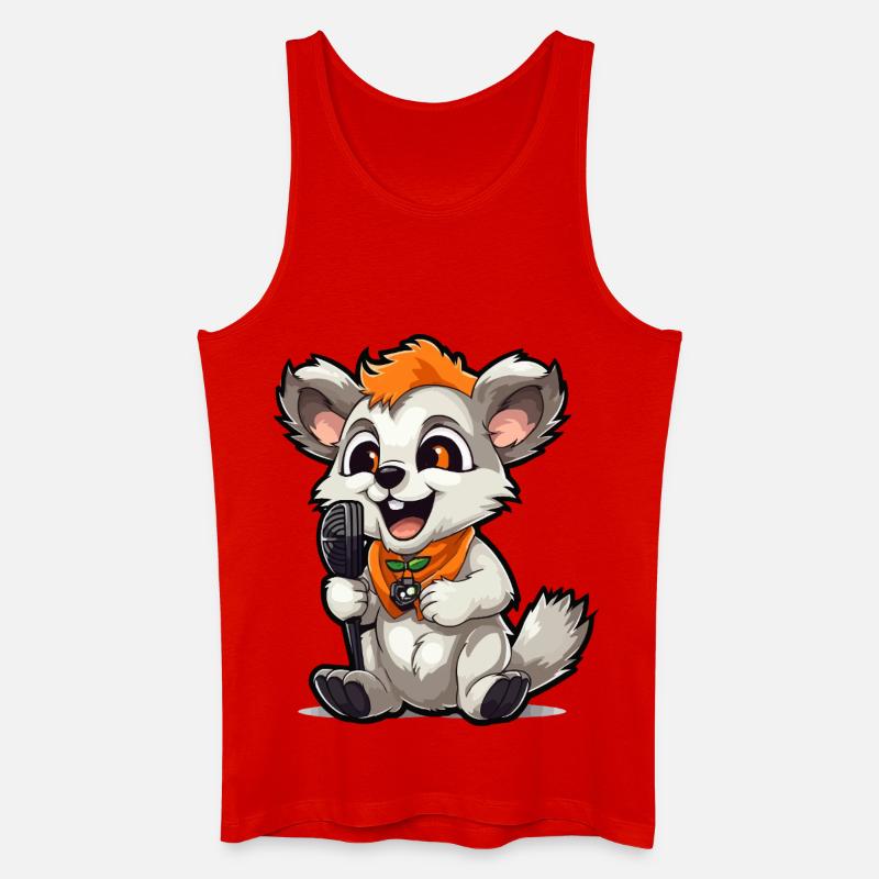 Singtierchen mit Mikrofon - Männer Bio Tank Top - Rot