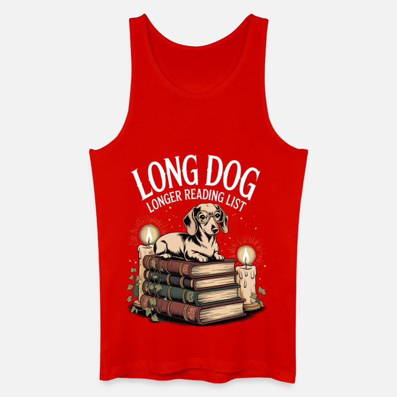 Lese Dackel - Männer Bio Tank Top - Rot