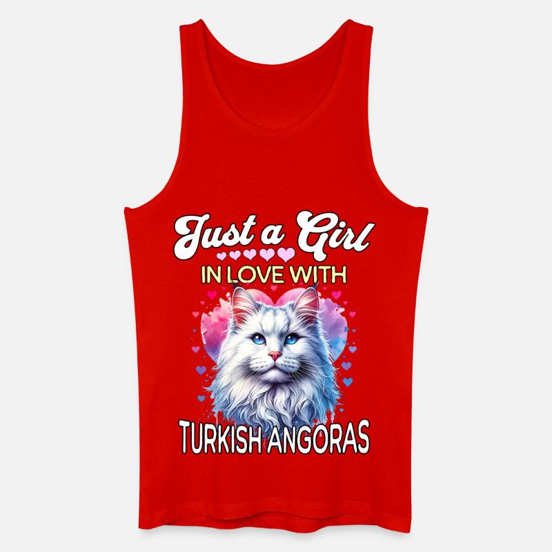 Türkisch Angorakatze Mädchen - Männer Bio Tank Top - Rot