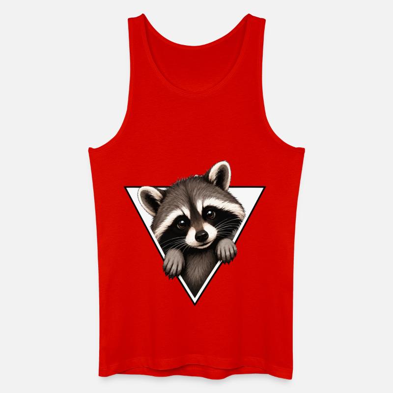 Waschbär im Dreieck - Männer Bio Tank Top - Rot