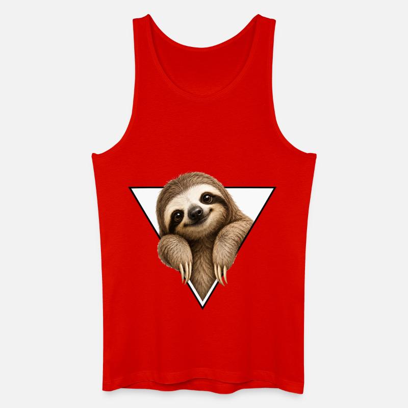 Faultier im Dreiecksdesign - Männer Bio Tank Top - Rot
