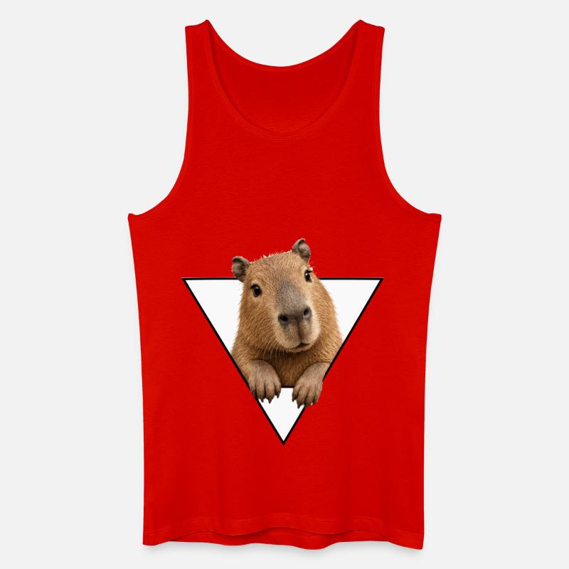 Kapybara dans le Triangle - Débardeur bio Homme - rouge