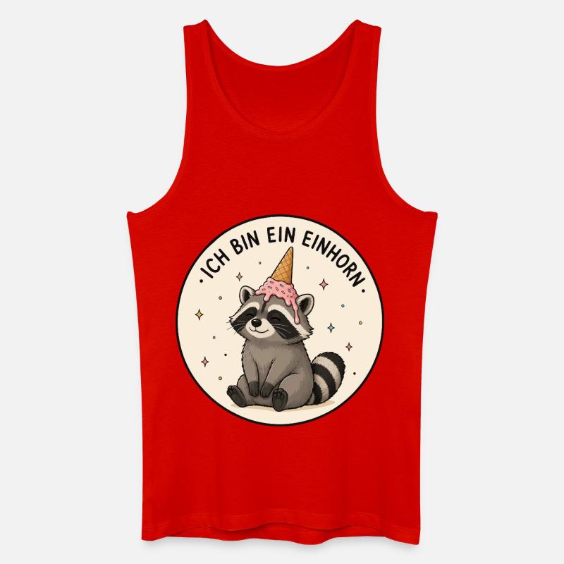 Einhorn Waschbär - Männer Bio Tank Top - Rot