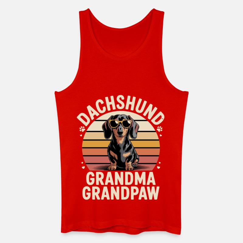Dackel Oma Opa - Männer Bio Tank Top - Rot