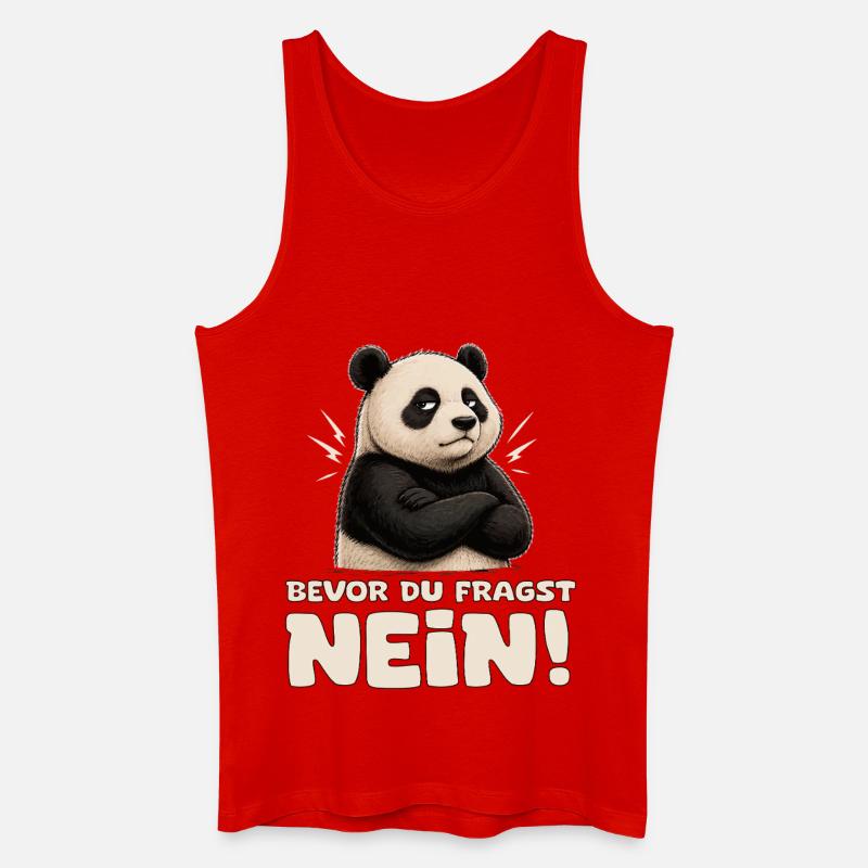 Panda Nein Bevor Du Fragst - Männer Bio Tank Top - Rot
