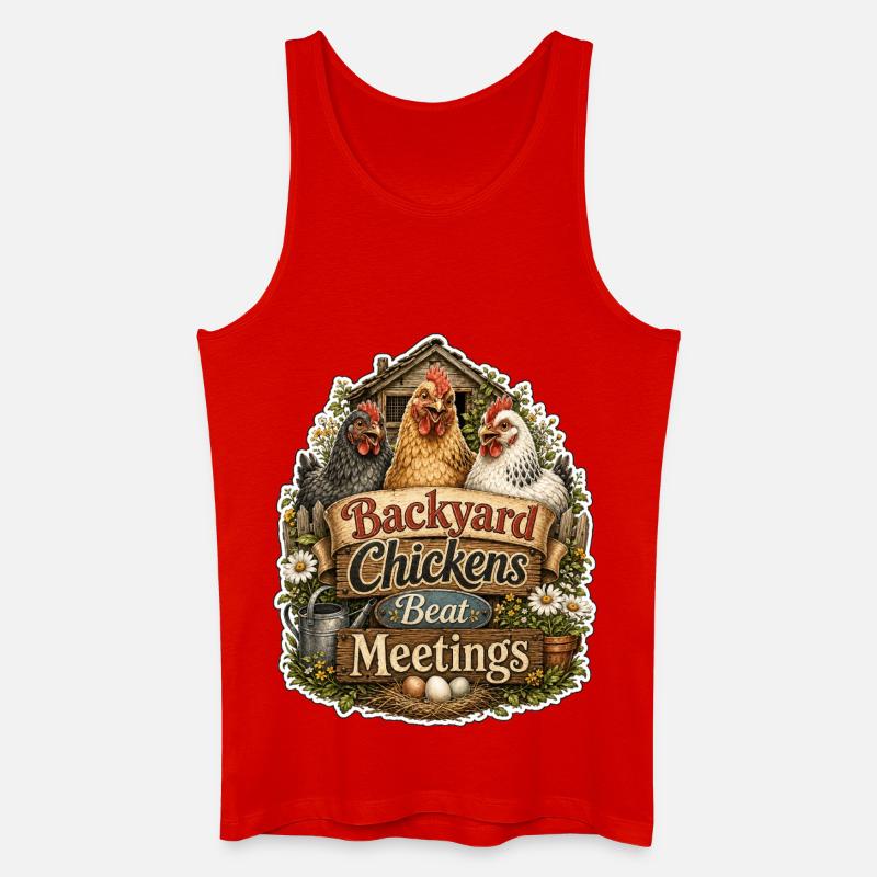 Backyard Chickens Beat Meetings - Männer Bio Tank Top - Rot