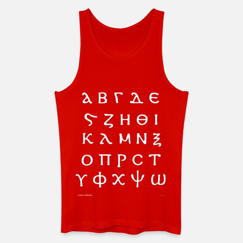 Alphabet copte (blanc) - Débardeur bio Homme - rouge