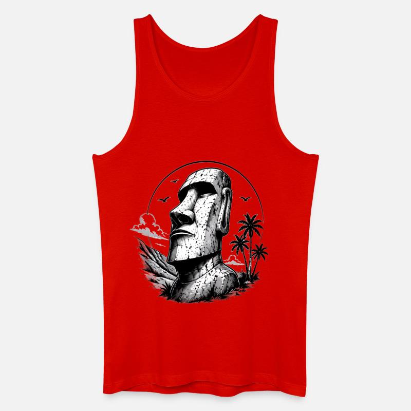 Moai Osterinsel Statue  - Männer Bio Tank Top - Rot