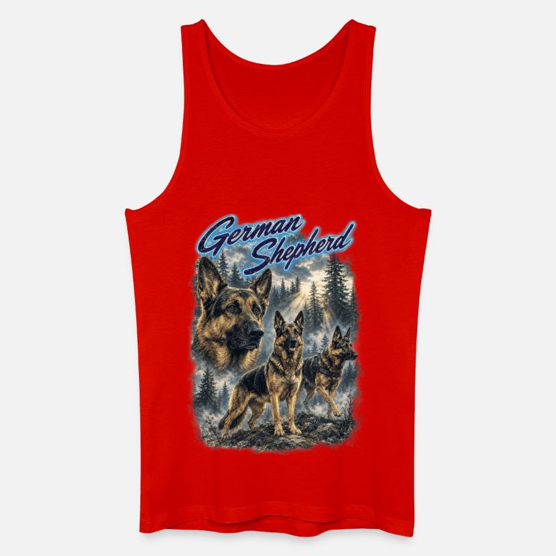 Deutscher Schäferhund Retro - Männer Bio Tank Top - Rot