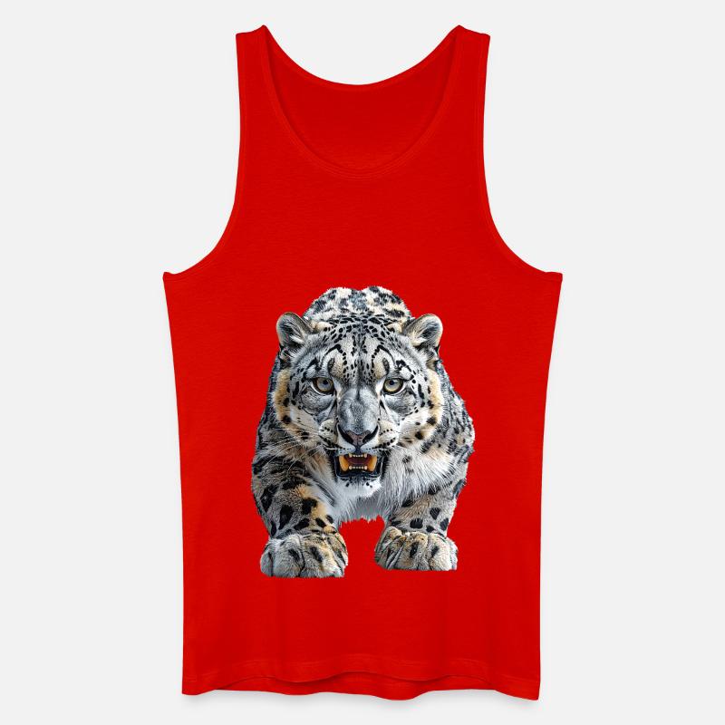 Schneeleopard - Männer Bio Tank Top - Rot