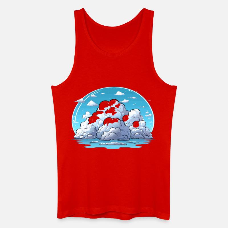 Wolkeninsel am Meer - Männer Bio Tank Top - Rot