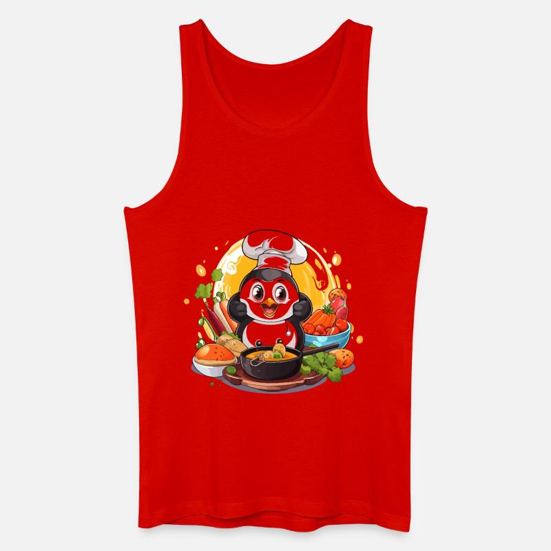 Küchen-Pinguin Kochkunst - Männer Bio Tank Top - Rot