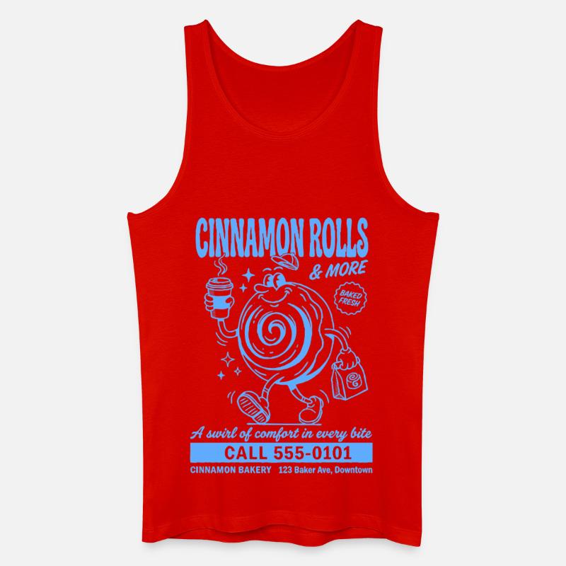 Retro Cinnamon Roll Bakery - Männer Bio Tank Top - Rot