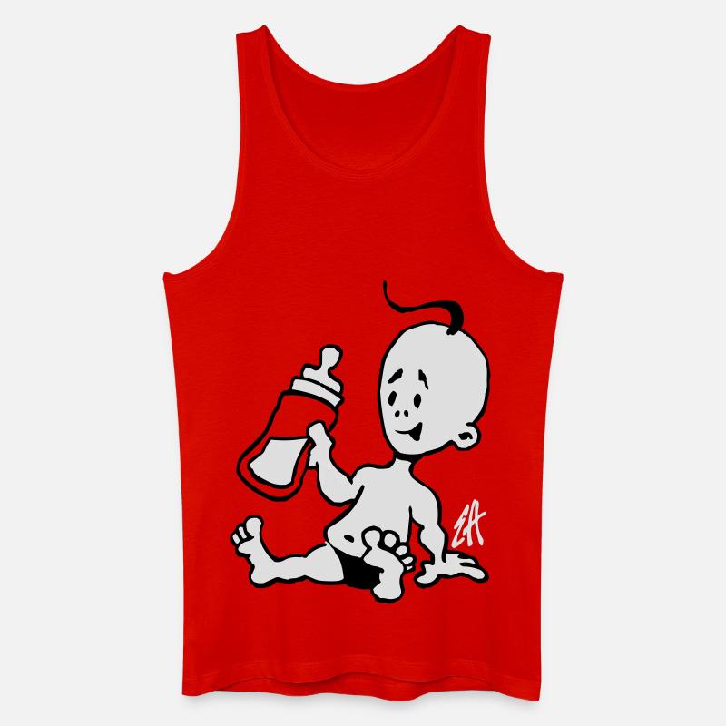 Baby mit einer Milchflasche - Männer Bio Tank Top - Rot
