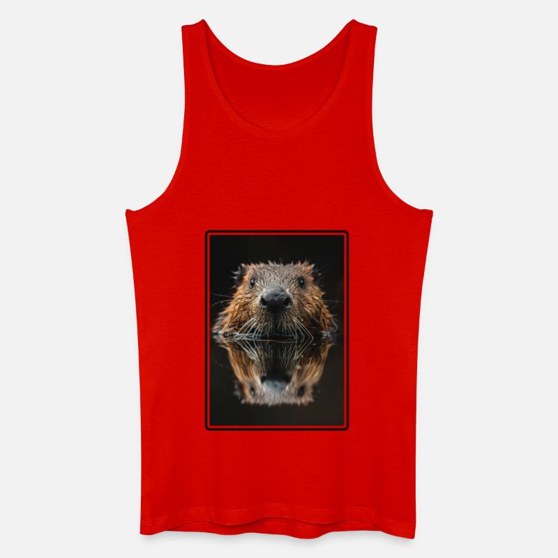 Beaver Biber - Männer Bio Tank Top - Rot