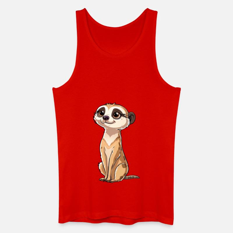 Verspielter Erdmännchen Blick - Männer Bio Tank Top - Rot