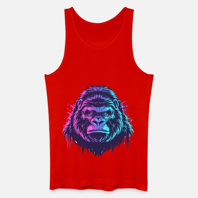 Knallbunter Gorilla - Männer Bio Tank Top - Rot
