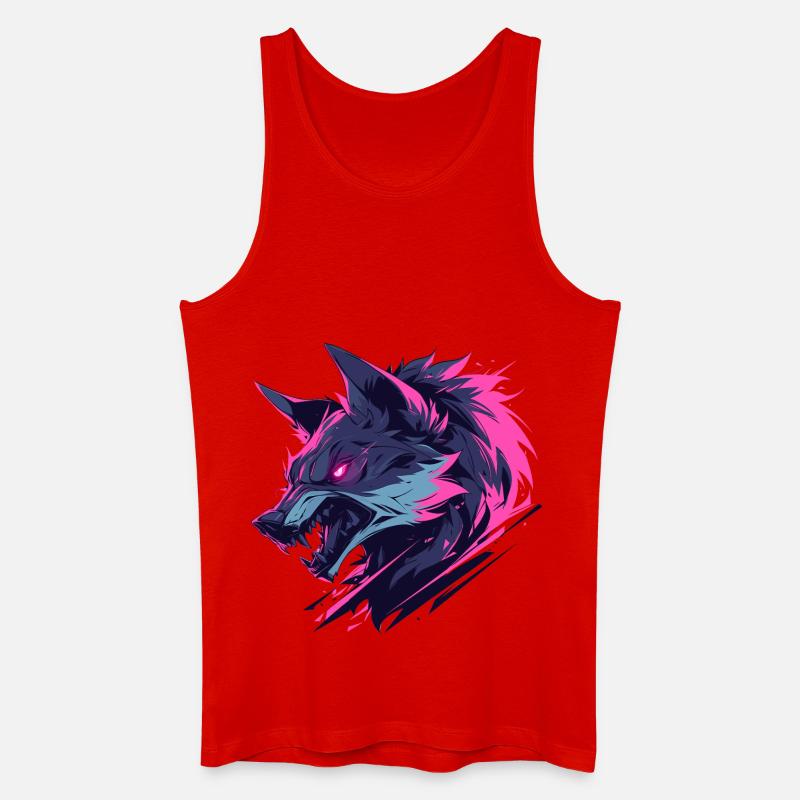 Bunter wilder Wolf - Männer Bio Tank Top - Rot