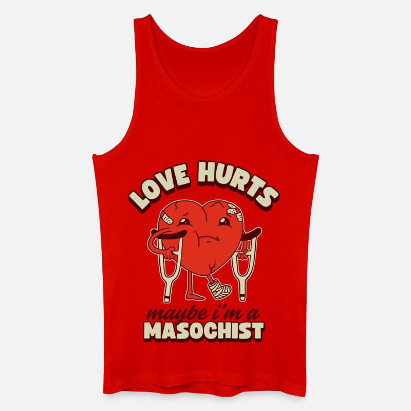 Liebe tut weh - Männer Bio Tank Top - Rot