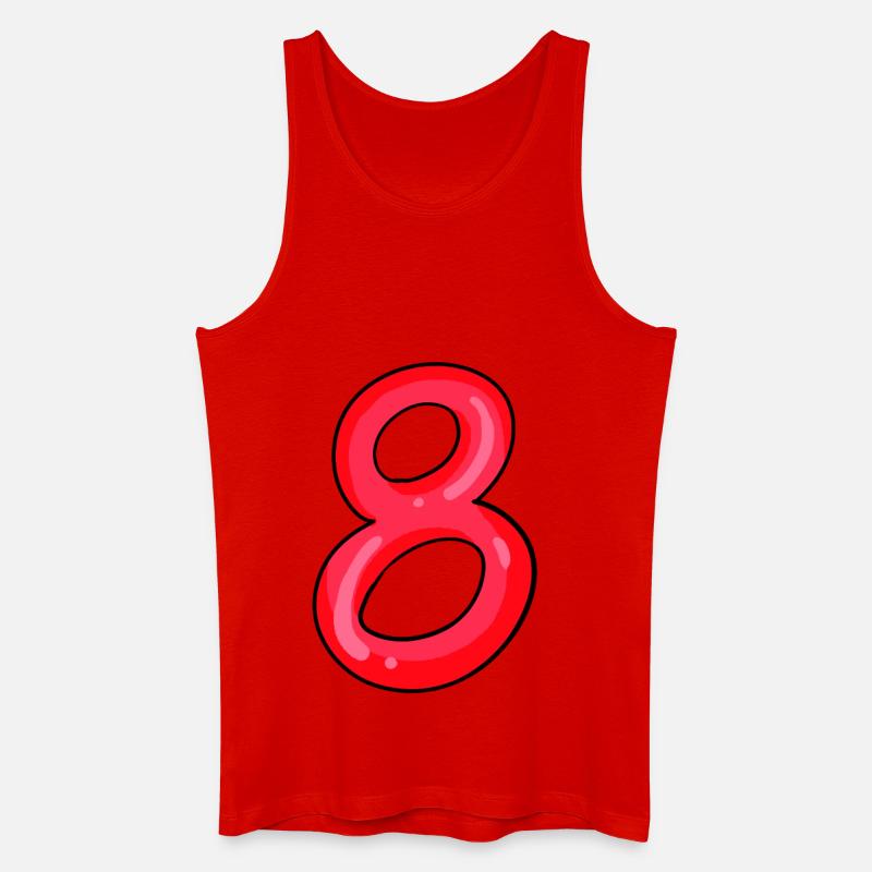 8 rot - Männer Bio Tank Top - Rot