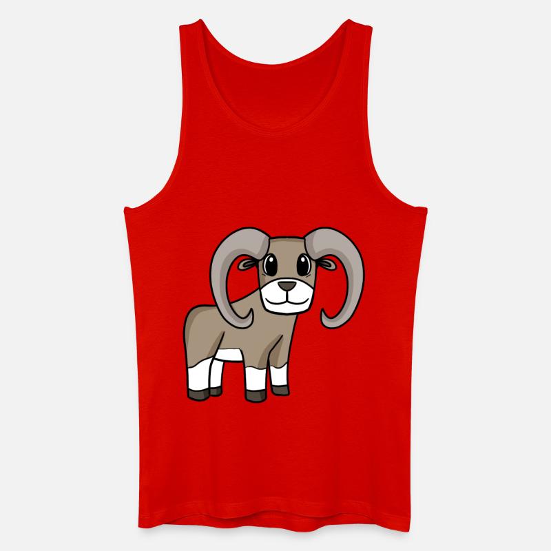 Mufflon Wildschaf - Männer Bio Tank Top - Rot