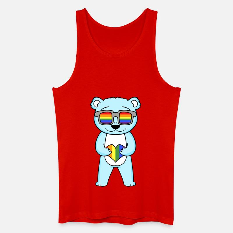 LGBT Tier Bär Regenbogen - Männer Bio Tank Top - Rot