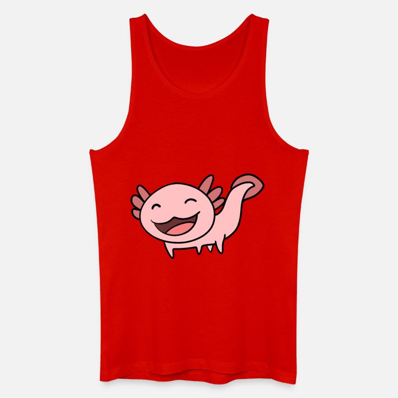 Süßes Axolotl Rosa - Männer Bio Tank Top - Rot