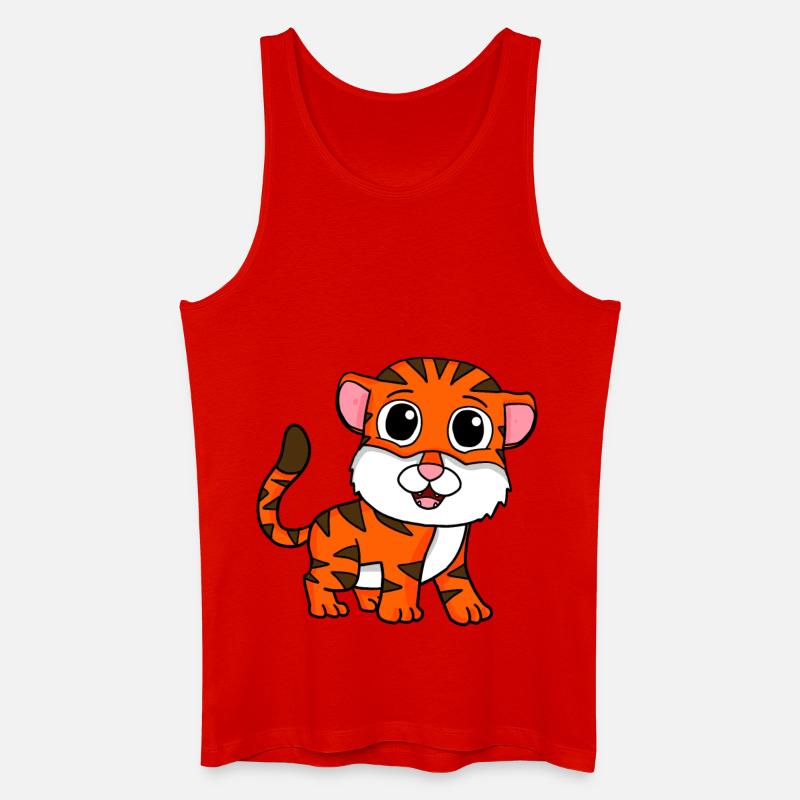 Tiger - Männer Bio Tank Top - Rot
