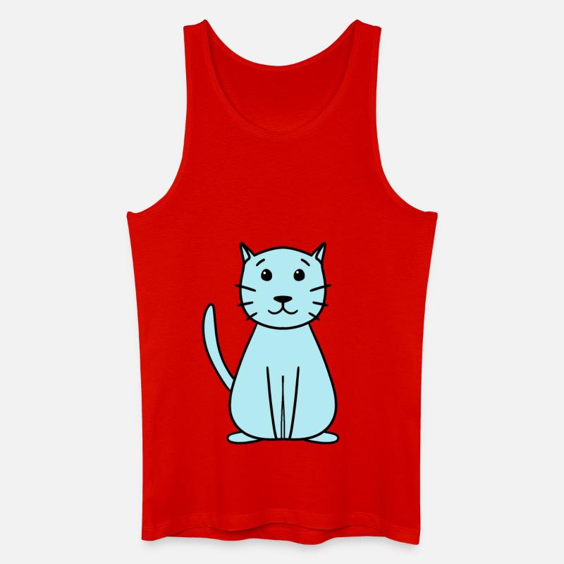 einfache niedliche Katze - Männer Bio Tank Top - Rot