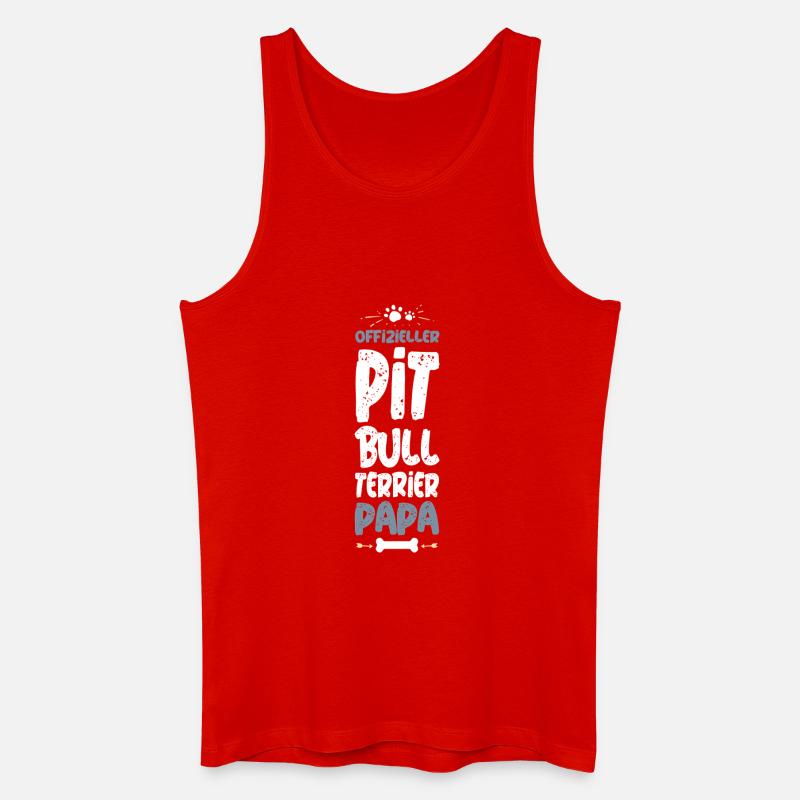OffiziellerPitBullPapa - Männer Bio Tank Top - Rot