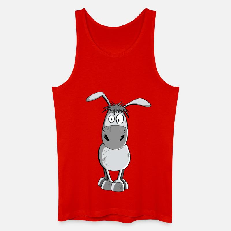 Witziger Grauer Esel - Tiere - Comic - Männer Bio Tank Top - Rot