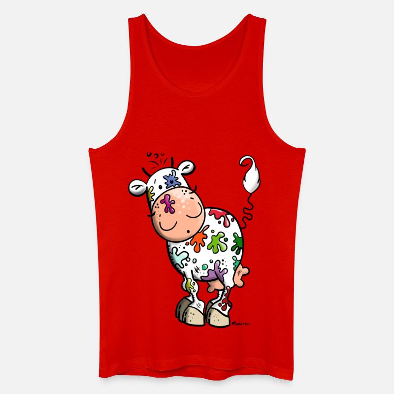 Farbklecks Kuh - Männer Bio Tank Top - Rot